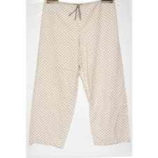 M&S Cream Polka Dot Pyjama Bottoms Pants Size 12 Eur 40 Cotton Lightweight