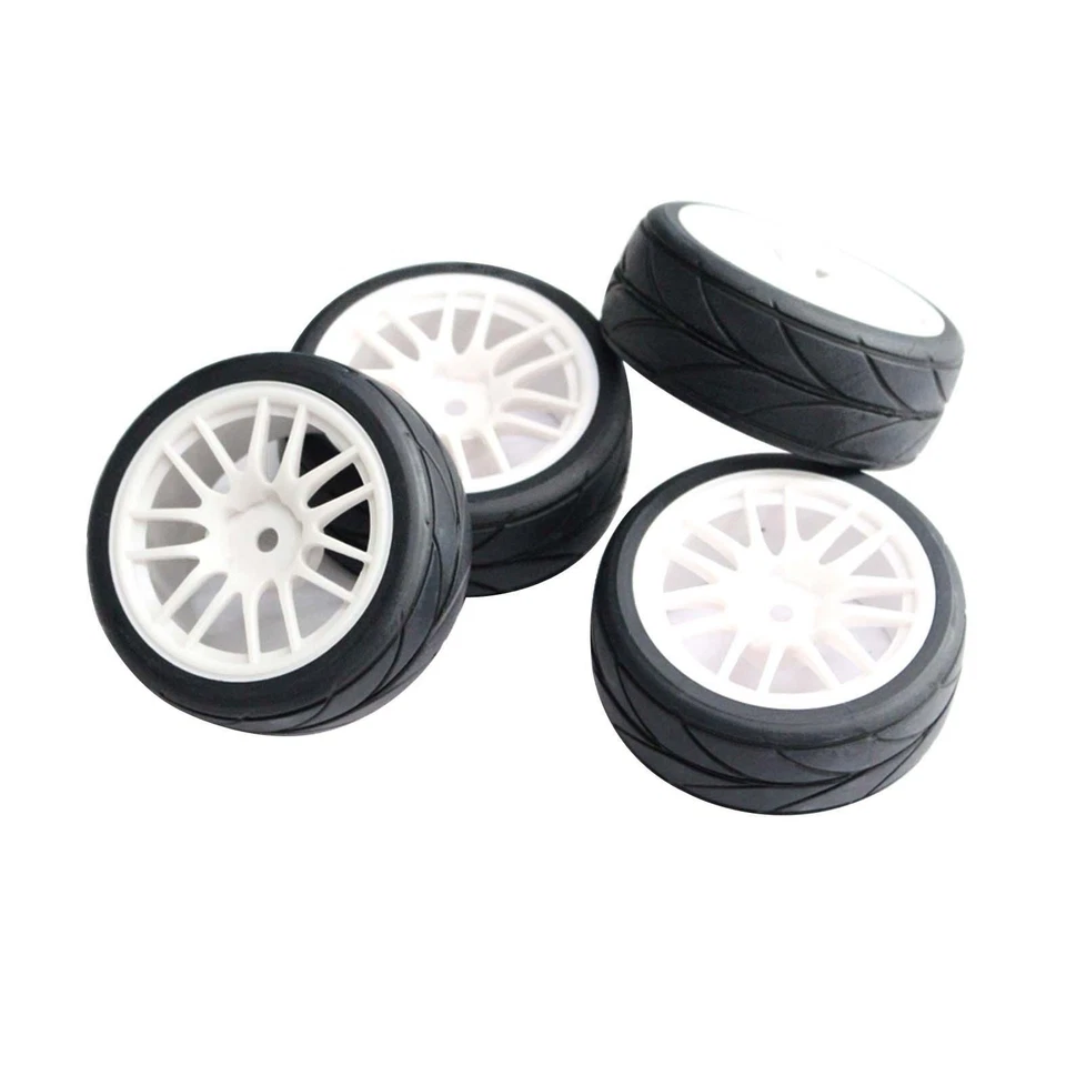 4pcs Soft Rubber Tires Tyres Wheel Rim 12mm Hub for 1/10 RC On Road Car 22021W - Image 4 of 4