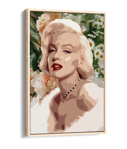 MARILYN MONROE ARTE POP MARGARITA FLORAL - EFECTO FLOTANTE LONA ARTE PARED IMPRESIÓN FOTO - Imagen 3 de 12