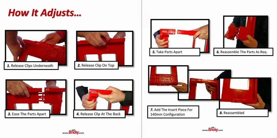 Bricky - Wall Building / Bricklaying Tool + trowel (Adjustable Model)  - Image 2 of 4