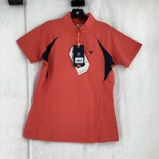 Aubrion Women's Bright Pink Short Sleeve Equestrian Zip Up Shirt Size XL