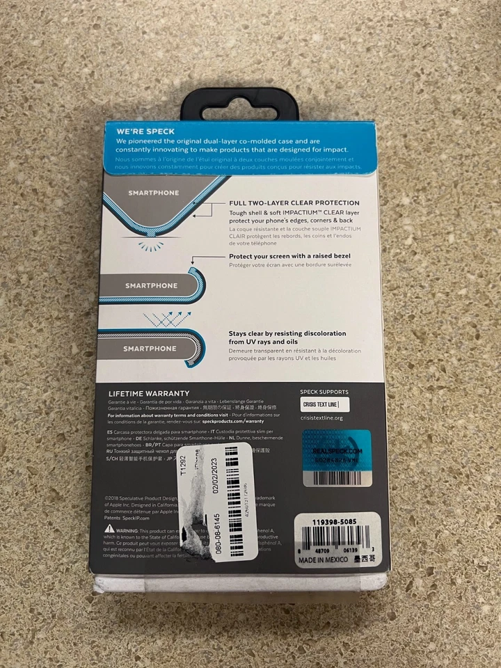 Speck Presidio Stay Clear Apple iPhone 8, 7, 6S Capa Transparente Novo Pacote Aberto - Imagem 2 de 2