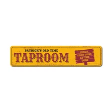 Old Time Taproom Sign Beer Bar Custom Aluminum Metal Decor Plaque Sign