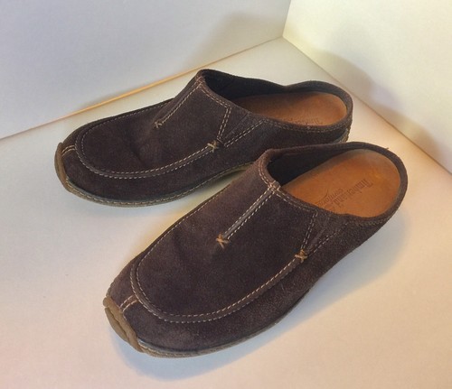 Timberland Brown Suede Leather Slip-on Clogs Women's Size 6 - Picture 2 of 6