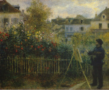 Pierre Auguste Renoir 1989 Painting in His Garden at Argenteuil 26x24 in