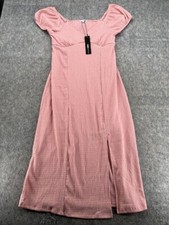Fashion Nova Jaycee Textured Midi Dress Womens M Pink NEW