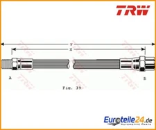 Brake Hose TRW PHB125 for Mercedes-Benz 124 Saloon SL