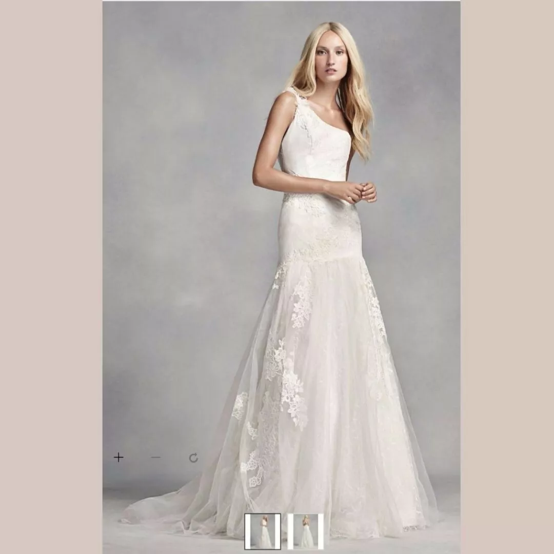 White by vera wang sales one shoulder lace wedding dress White by vera wang sales one shoulder lace wedding dress