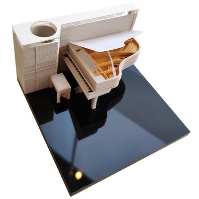 Charming Calendar Practical Base Desk 3d Castle with Led Lights Unique Paper