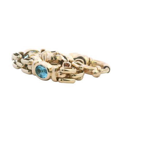 Exquisite Yellow Gold Blue Topaz Bracelet - 第 3/14 張圖片