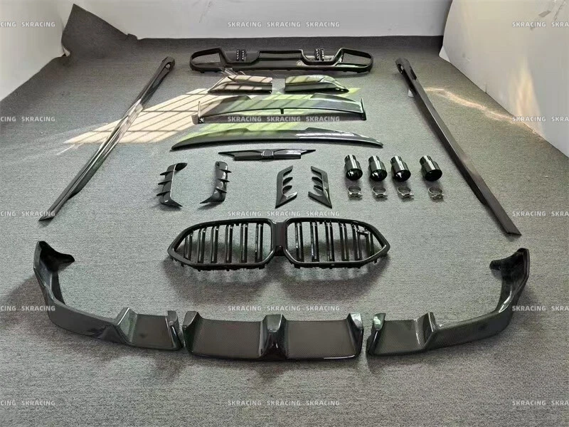 Kit de carrocería difusor trasero labio parachoques delantero fibra de carbono real para BMW X6 X6M 2020-23 Foto 2 de 4