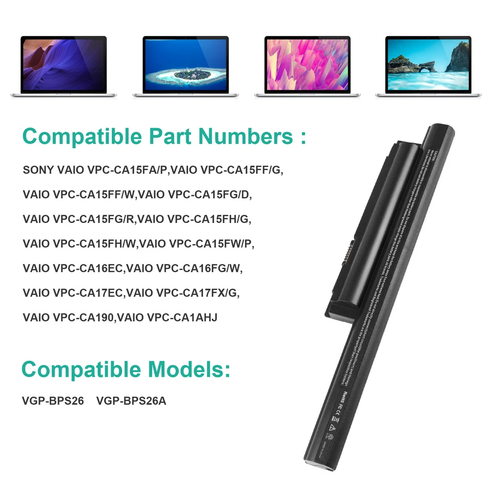BPS26 Battery for Sony VAIO VGP-BPS26 VGP-BPS26A VGP-BPL26 VPC-EH VPC-CA  - Image 3 of 4