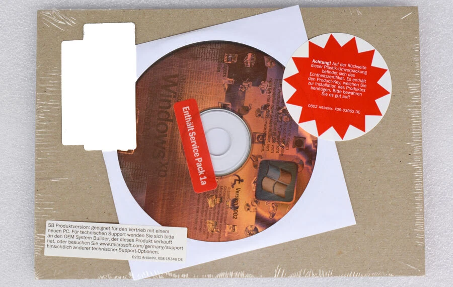 Licencia Original Nueva De Windows XP Professional Con Libro Y CD En Alemán - Imagen 3 de 3