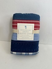 NWT Pottery Barn Kids Patchwork Stripes Quilted Euro Pillow Sham