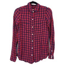 SO The Perfect Shirt Women’s XS Plaid Checkered Button Down Shirt SOFT