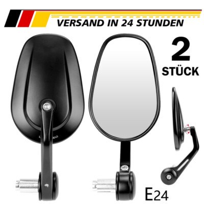 DE 2X E24 Motorradspiegel Motorrad Lenkerenden Spiegel Rückspiegel Set E-geprüft