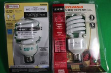 3 Way Fluorescent Bulbs 50/100/150 - 30/70/100 Watt. New - Sylvania - Utilitech