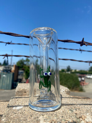 Green frog Thick Glass Ash Catcher bowl 18mm Male 90 Degree  Downstem  Fixed