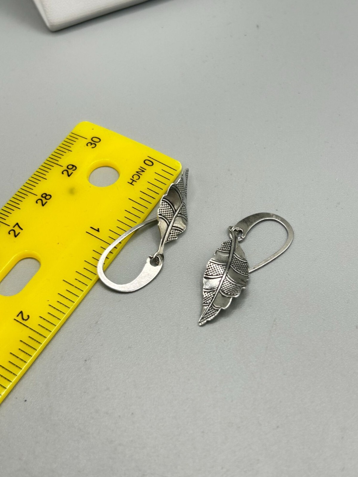 Leaf Dangle Earrings Sterling Silver Dangles Pier… - image 6