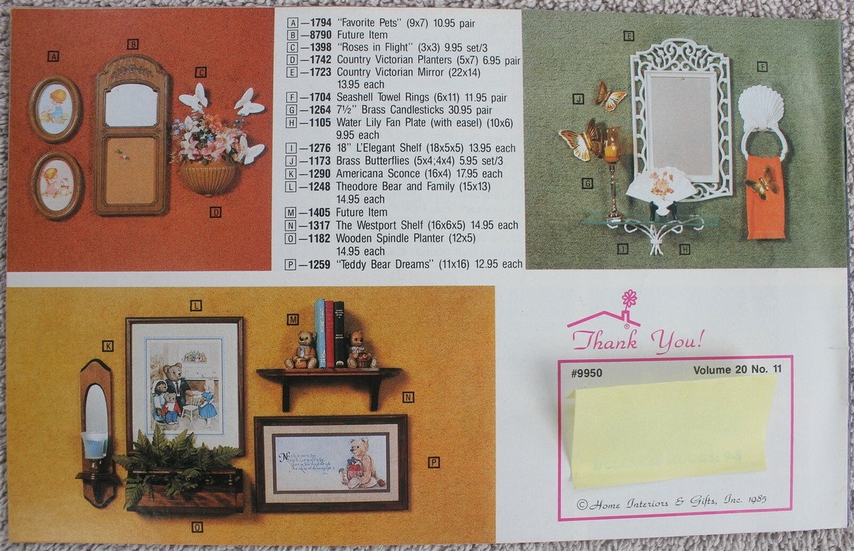 Home Interiors & Gifts Happy House Ideas 1985 Catalog Brochure
