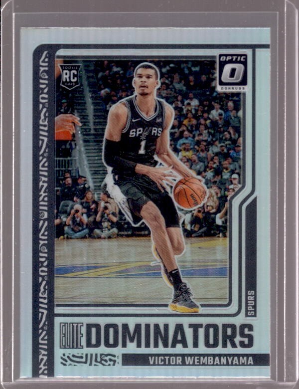 VICTOR WEMBANYAMA 2023-24 Donruss Optic Elite Dominators 18 Silver Holo Prizm RC