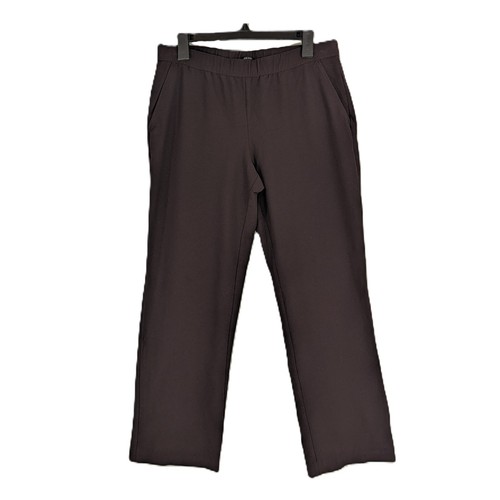 Eileen Fisher Pants Womens Pockets Pull On Crepe Brown Straight USA Size Medium