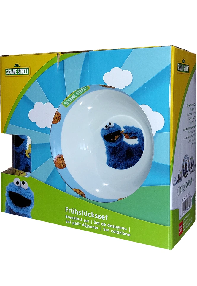Sesamstraße Frühstücksset - Krümelmonster 3-tlg. Teller Schale & Tasse Porzellan - Bild 2 von 4