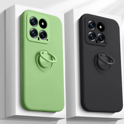 Silikon Handyhülle mit Ringhalter Für Xiaomi 14T Pro Redmi Note 13 12 11 Poco M6