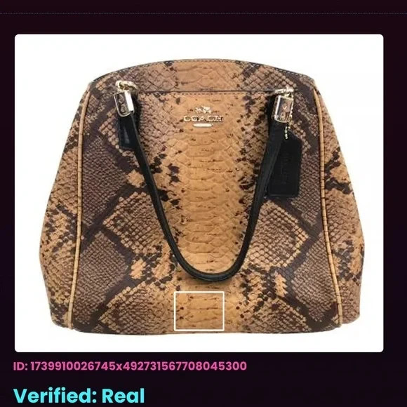 Coach Minetta Python Embossed Leather Crossbody B… - image 15