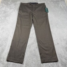 Lauren Ralph Lauren Dress Pant Men 34x30 Brown Ultraflex Classic Fit Wrinkle NWT