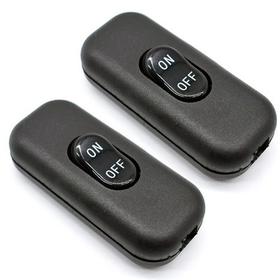 Inline Cord Switch 2 Pack, AC 250V 6A On/Off Lamp Switch,2Pack,Black