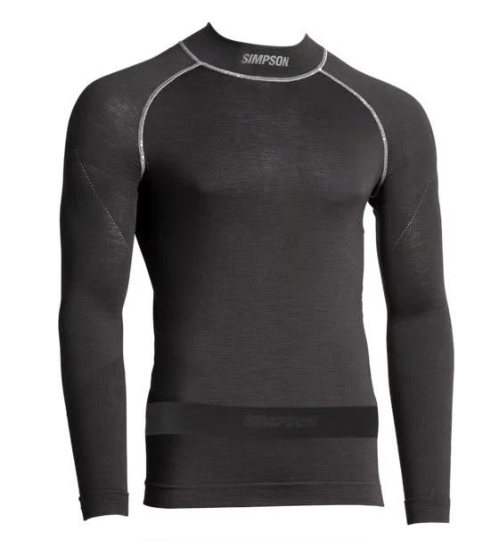 Simpson Racing 20193XZK Pro Fit Base Layer - Top (Only) - Adult XL/2XL - Black