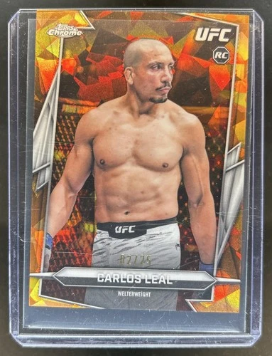 2026 Topps Chrome Sapphire UFC Carlos Leal RC Orange Refractor Rookie #/25