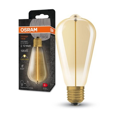 Osram LED Filament Magnetic ST64 Edison Vintage 2,2W=12W E27 Gold warmweiß 2700K