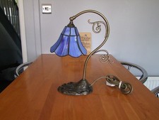 Tiffany Style Blue Stained Glass Lamp.
