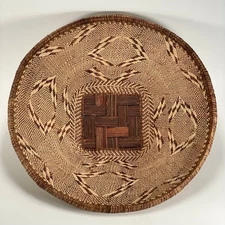 Vintage Large Tonga Basket Handwoven Binga African Natural Grass Woven 20"