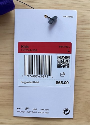 Nike Tear-Away lila/weiß Basketballhose - FZ5244-504 - Kinder Large - Neu mit Etikett $ 65 - Bild 6 von 6