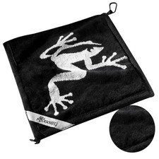 Frogger Amphibian 2-in-1 Golf Towel with Wet and Dry 14" x 14", Black/Gray