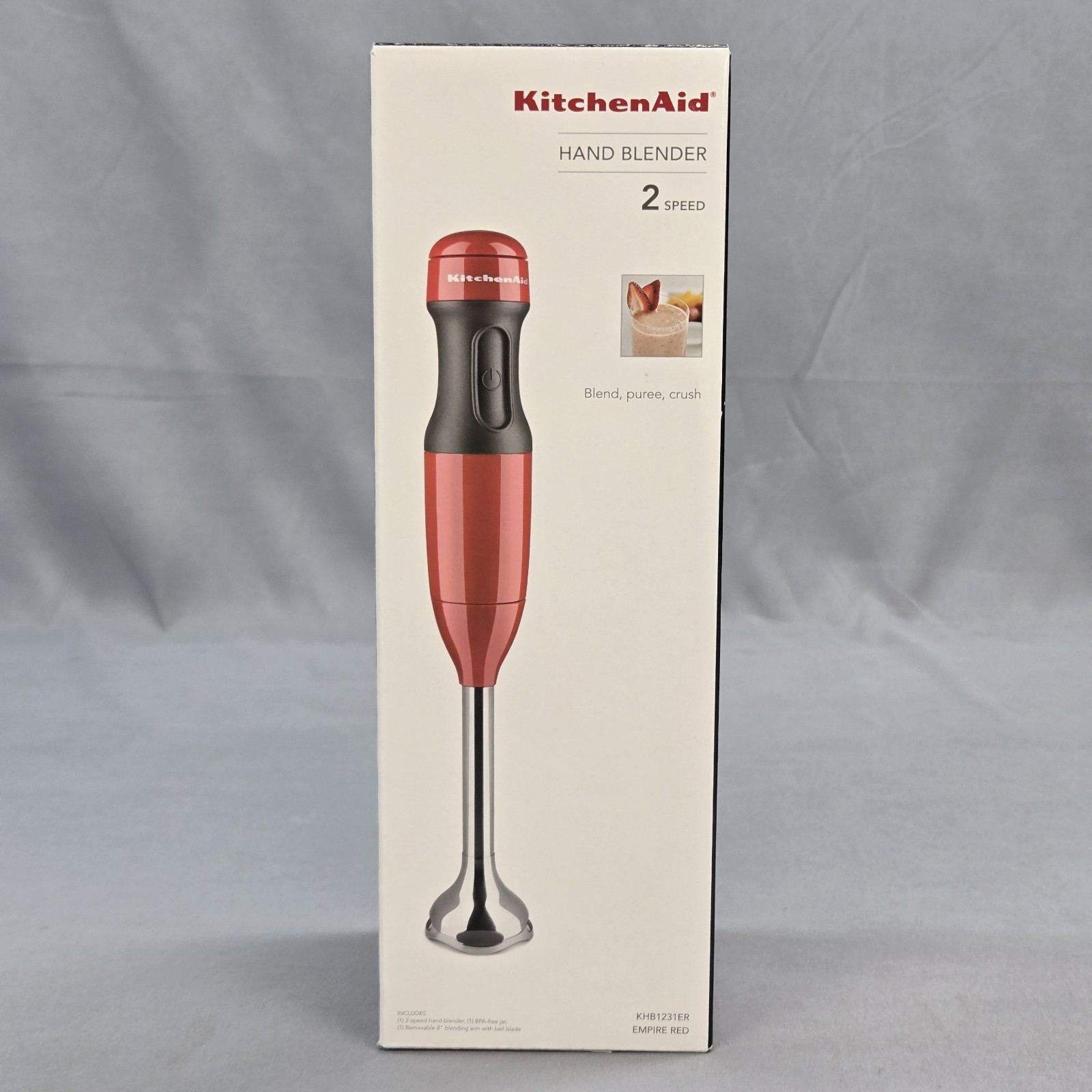 Kitchenaid 2-Speed Immersion Hand Blender, Empire Red, KHB1231ER