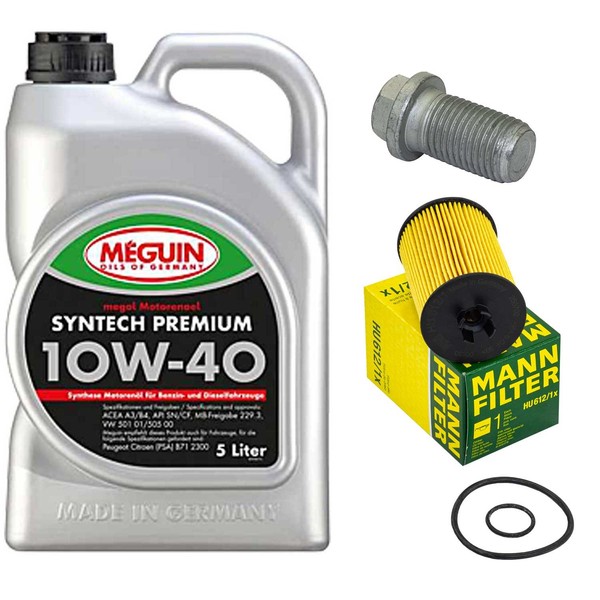 MotoröL Filter Set Meguin 10W-40 5 Liter + Schraube FüR Mercedes A-Klasse W169-image