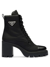 PRADA New Brixxen Re-Nylon Leather Lace Up Co...
