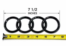 1 Piece Audi Logo Emblem Black thumbnail 2