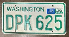 1979 Washington State License Plate Nice 5+ Years Old