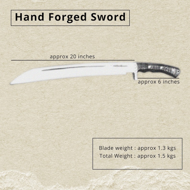 Custom Handmade Carbon Steel Blade Seax Machete Sword | Hunting Sword Camping