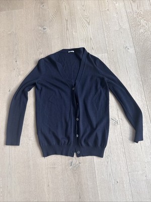 Miu Miu Strickjacke Gr. 44 Ital. Dunkelblau 100% Wolle