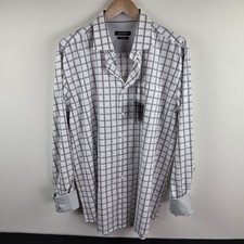 Bugatchi Shirt Mens XL Multicolor Long Sleeve Button Up Check Classic Fit