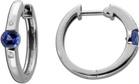 Tansanit Creolen Platin 950 Diamanten 0.05Ct Natur Edelsteine