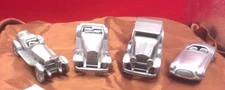 DANBURY MINT PEWTER CLASSIC CARS LOT OF 4 FROM 1900s TO 1960s BN3