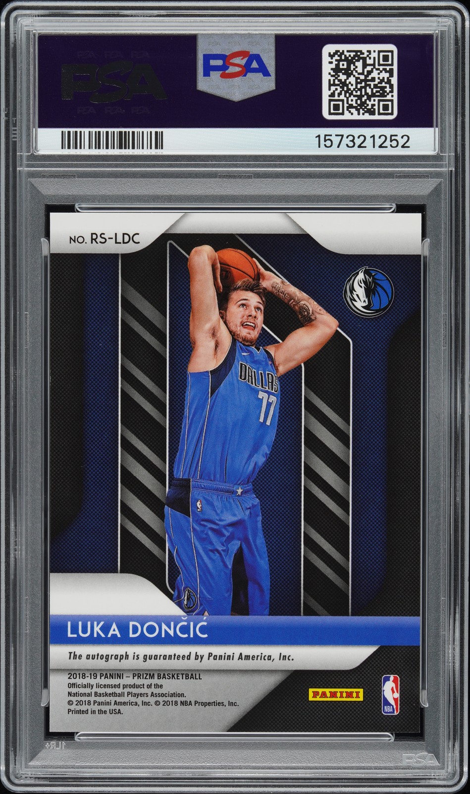 2018 PANINI PRIZM ROOKIE SIGNATURES #RSLDC LUKA DONCIC ROOKIE RC PSA 10 AUTO 10 view 2