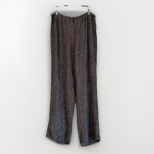 Eileen Fisher Women  s Medium Black Linen Blend High Rise Pants Beach Sustainable